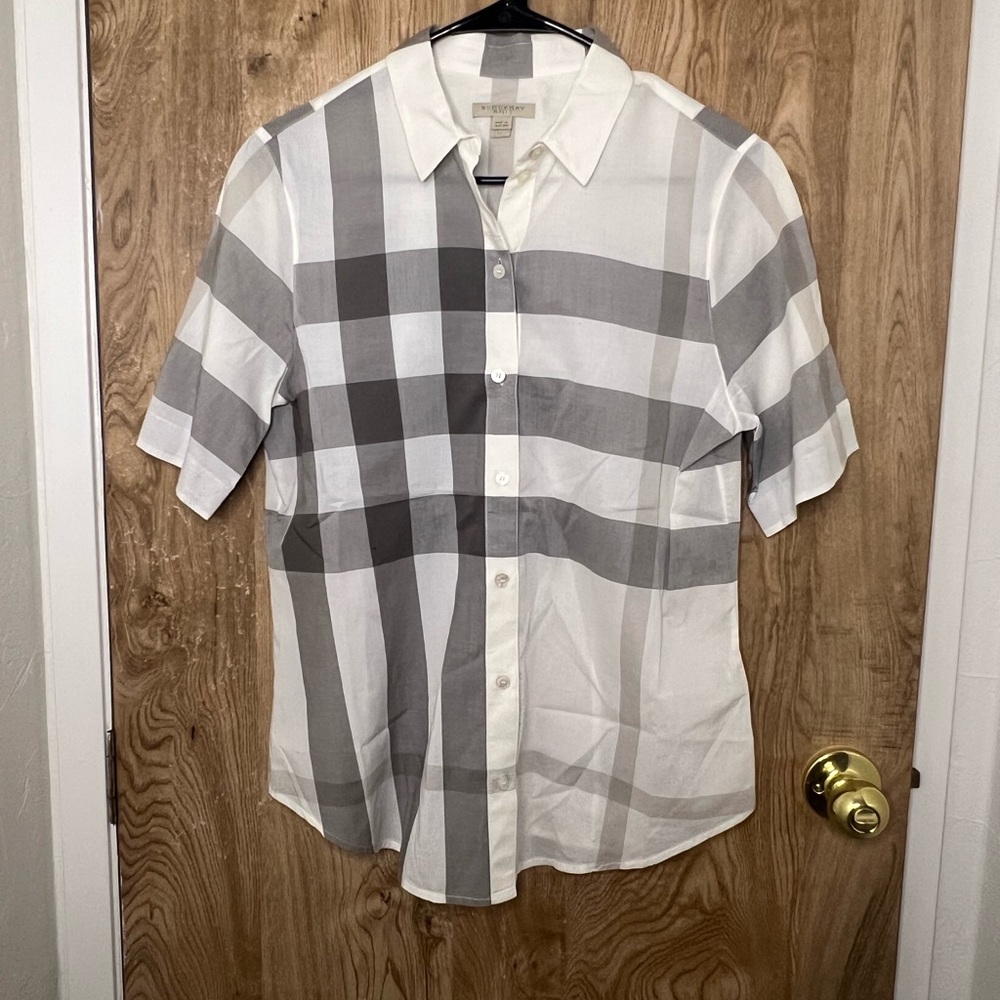 Burberry Brit exploded check grey Button Up Top men’s